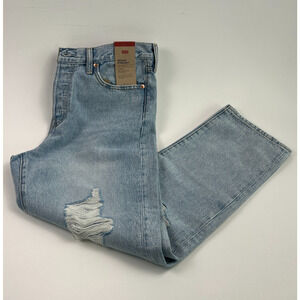 Levi's Women Wedgie Straight Fit High Rise Button Fly Jeans 32x28 Blue NWT